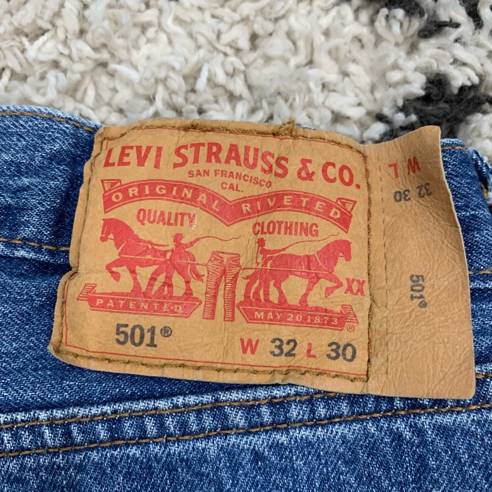 Original Levis 501 Button Fly Denim Jeans - Picture 2 of 9